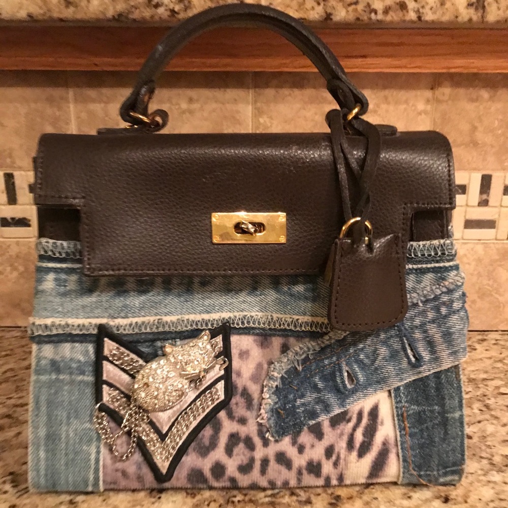 Jean + leather Bag